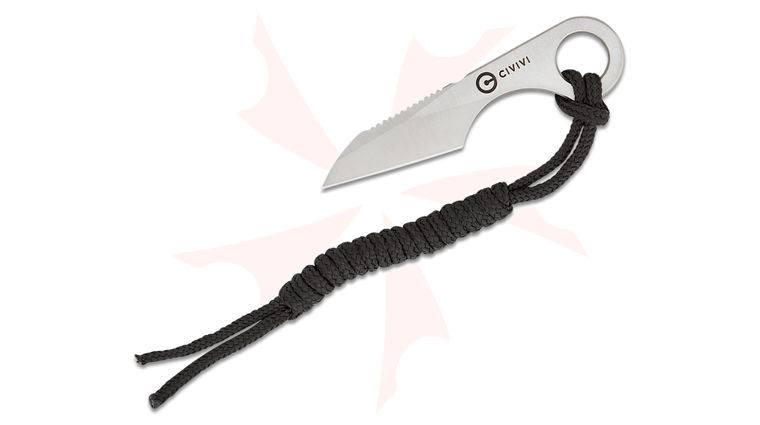 CIVIVI Knives Ostap Hel Gramis Fixed Neck Knife 1.02 inch 14C28N Satin Sheepsfoot Blade and Skeletonized Handle, Kydex Sheath
