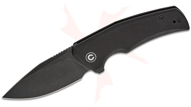 CIVIVI Knives Regulatron Liner Lock Flipper Knife 2.98 inch Nitro-V Black Stonewashed Drop Point Blade, Black G10 Handles, Reversible Clip