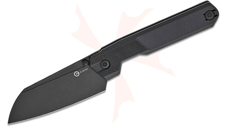 CIVIVI Knives Ostap Hel Hid Nested Liner Lock Folding Knife 4.14 inch 14C28N Black Stonewashed Reverse Tanto Blade, Black G10 Handles