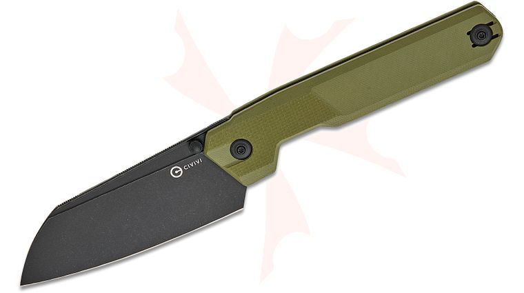 CIVIVI Knives Ostap Hel Hid Nested Liner Lock Folding Knife 4.14 inch 14C28N Black Stonewashed Reverse Tanto Blade, OD Green G10 Handles