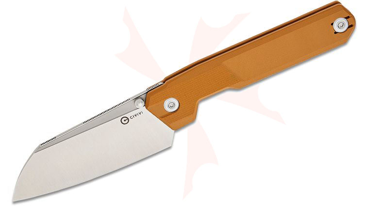 CIVIVI Knives Ostap Hel Hid Nested Liner Lock Folding Knife 4.14 inch 14C28N Satin Reverse Tanto Blade, Brown G10 Handles
