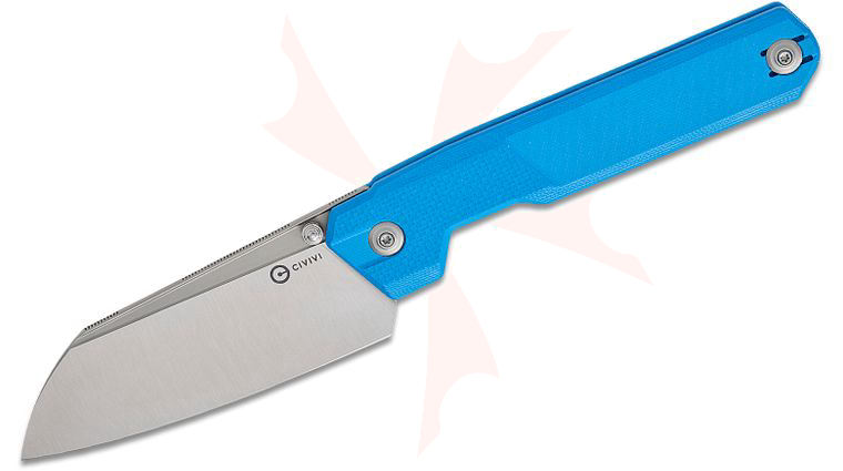 CIVIVI Knives Ostap Hel Hid Nested Liner Lock Folding Knife 4.14 inch 14C28N Satin Reverse Tanto Blade, Blue G10 Handles
