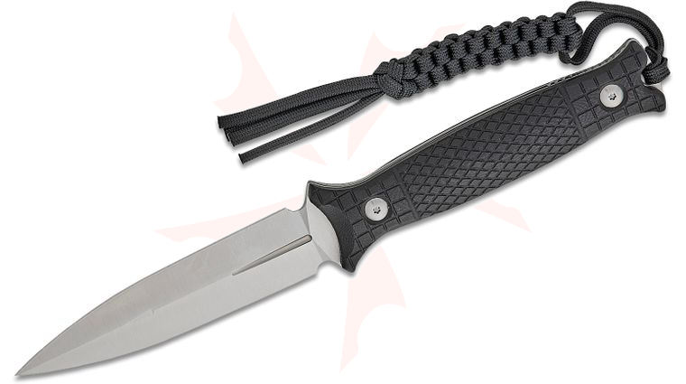 CIVIVI Knives Perfrico Fixed Blade Knife 4.49 inch 14C28N Satin Single Edge Dagger Blade, Black G10 Handles, Kydex Sheath with T-Clip
