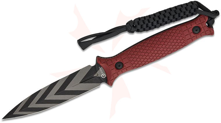 CIVIVI Knives Perfrico Fixed Blade Knife 4.49 inch 14C28N Tiger Striped Single Edge Dagger Blade, Burgundy G10 Handles, Kydex Sheath with T-Clip
