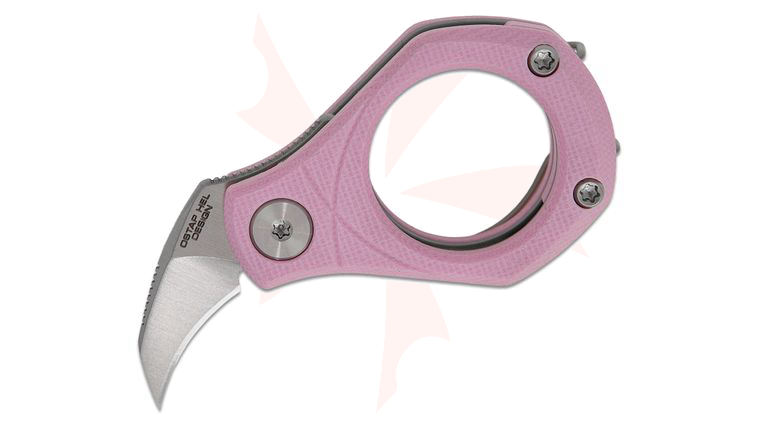 CIVIVI Knives Ostap Hel Pyrus Double Detent Slipjoint Utility Flipper Knife 0.65 inch 14C28N Satin Hawkbill Blade, Powder Pink G10 Handles, Reversible Wire Clip