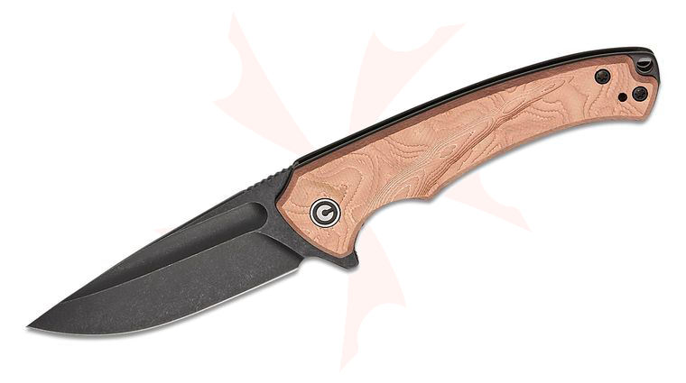 CIVIVI Knives Voidflare Liner Lock Flipper Knife 2.92 inch 14C28N Black Stonewashed Drop Point Blade, Copper Foil G10 Handles, Reversible Clip