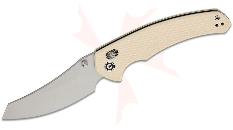 CIVIVI Knives Gavko Sixgill Crossbar Lock Folding Knife 3.41 inch Nitro-V Satin Reverse Tanto Blade, Ivory G10 Handles, Reversible Clip