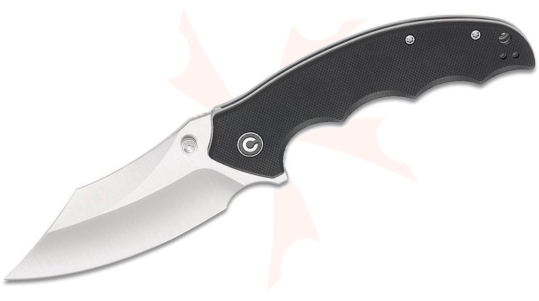 CIVIVI Knives Pentad Liner Lock Flipper Knife 3.48 inch Nitro-V Satin Clip Point Blade, Black G10 Handles, Reversible Clip