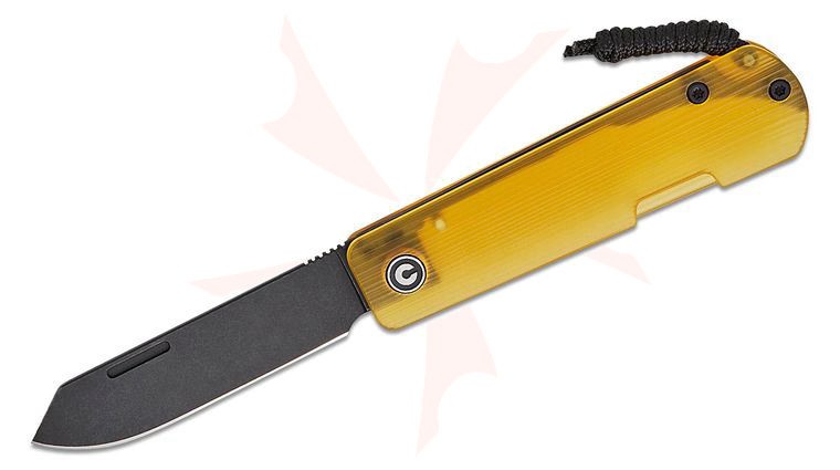 CIVIVI Knives Ben Petersen Slippy Sendy Slipjoint Folding Knife 2.81 inch Nitro-V Black Stonewashed Spey Point Blade, Ultem Handles