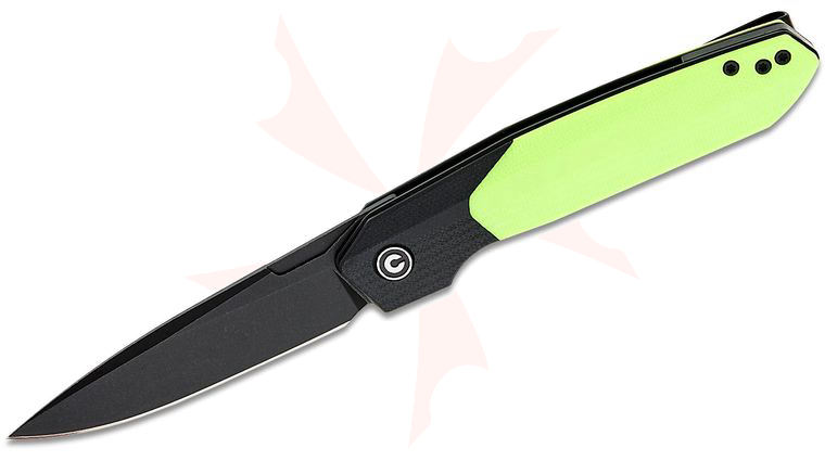 CIVIVI Knives Rafal Brzeski Brr15 Light Liner Lock Flipper Knife 3.2 inch Nitro-V Black Stonewashed Drop Point Blade, Neon Green G10 Handles with Black G10 Bolsters, Reversible Clip