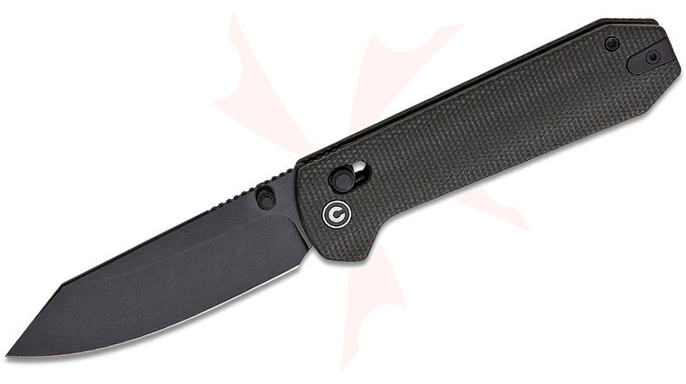 CIVIVI Knives Zac Whitmore Over Yonder Crossbar Lock Folding Knife 3.35 inch 14C28N Black Stonewashed Spey Point Blade, Contoured Dark Green Canvas Micarta Handles, Reversible Clip
