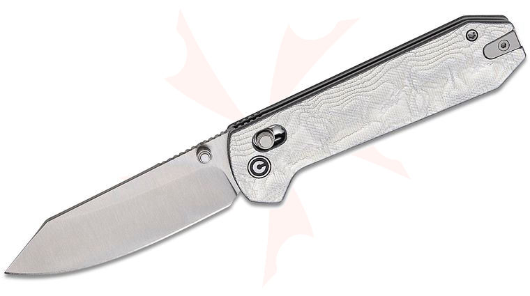 CIVIVI Knives Zac Whitmore Over Yonder Crossbar Lock Folding Knife 3.35 inch 14C28N Satin Spey Point Blade, Contoured Silver Aluminum Foil G10 Handles, Reversible Clip