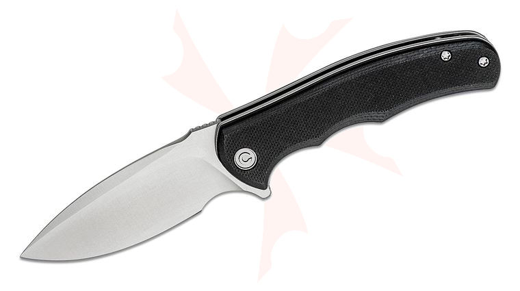 CIVIVI Knives Mini Praxis Flipper Knife 2.98 inch D2 Satin Drop Point Blade, Black G10 Handles