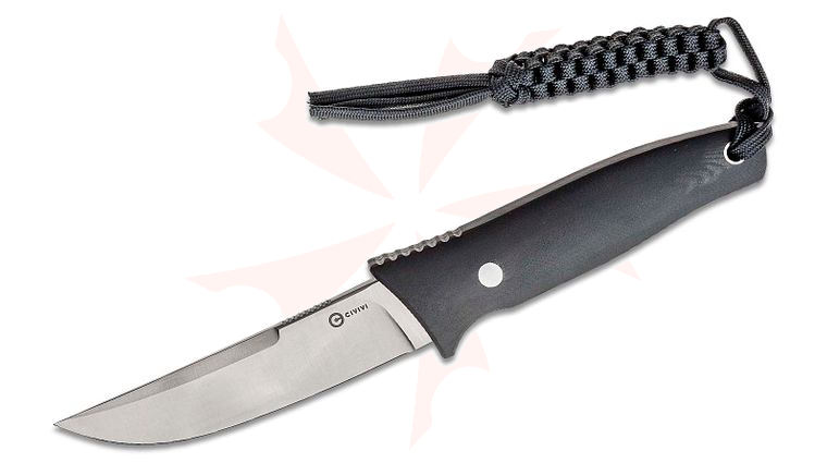 CIVIVI Knives C19046-1 Bob Terzuola Tamashii Fixed Blade Knife 4.07 inch D2 Satin Straight Back Blade, Black G10 Handles, Kydex Sheath