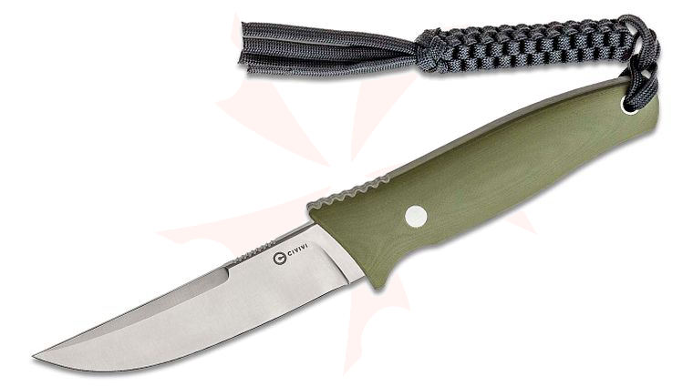 CIVIVI Knives C19046-2 Bob Terzuola Tamashii Fixed Blade Knife 4.07 inch D2 Satin Straight Back Blade, OD Green G10 Handles, Kydex Sheath