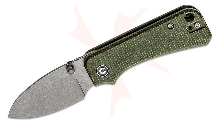 CIVIVI Knives C19068SB-1 Ben Petersen Baby Banter Folding Knife 2.34 inch Nitro-V Stonewashed Blade, Green Micarta Handles