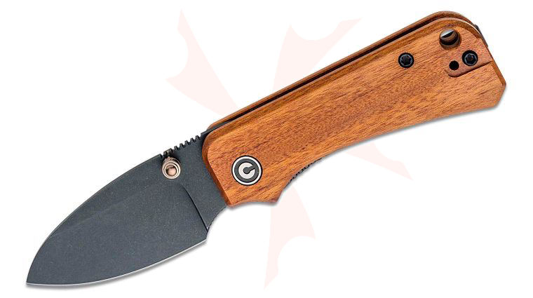 CIVIVI Knives C19068SB-2 Ben Petersen Baby Banter Folding Knife 2.34 inch Nitro-V Black Stonewashed Blade, Cuibourtia Wood Handles