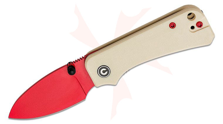 CIVIVI Knives C19068S-7 Ben Petersen Baby Banter Folding Knife 2.34 inch Nitro-V Red Blade, Ivory G10 Handles