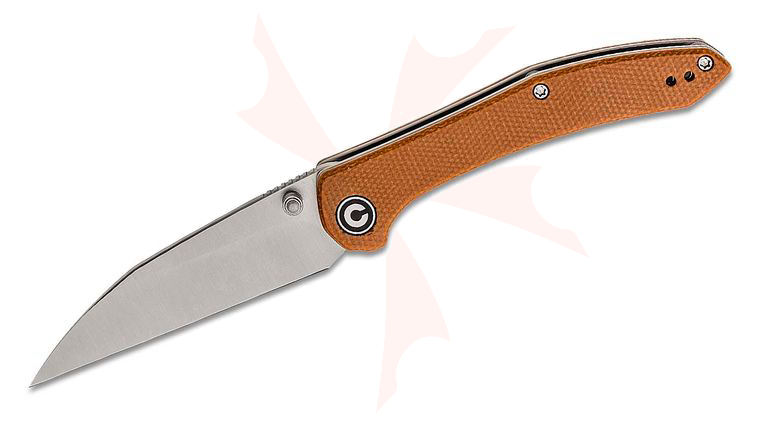 CIVIVI Knives C20004-2 Dylan Mallery Hadros Folding Knife 3.35 inch 10Cr15CoMoV Satin Wharncliffe Blade, Brown Micarta Handles