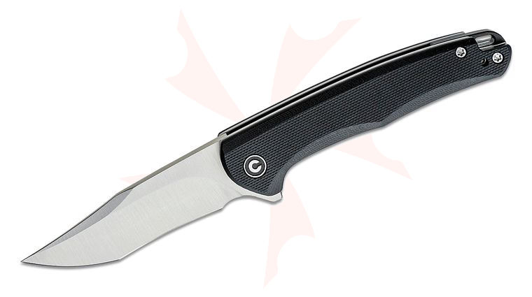CIVIVI Knives C20011-1 Eric Ochs Mini Sandbar Flipper Knife 2.95 inch Nitro-V Satin Recurve Blade, Black G10 Handles