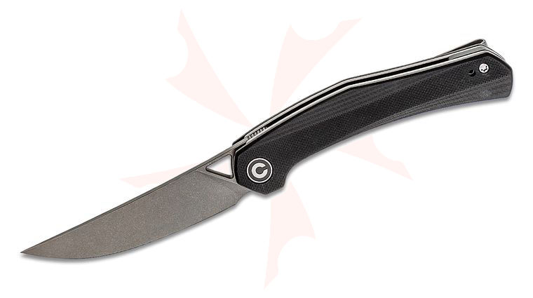 CIVIVI Knives C20013-1 Elijah Isham Lazar Front Flipper Knife 3.31 inch 10Cr15CoMoV Stonewashed Blade, Black G10 Handles