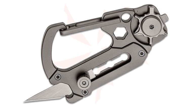 CIVIVI Knives C20045-1 Polymorph Carabiner Retractable Blade Utility Knife, 9Cr18MoV Replaceable Razor Blade, Gray Titanium Handle