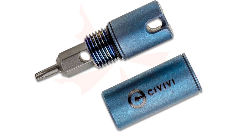 CIVIVI Knives C20048-3 Key Bit T6/T8 Torx Keychain Screwdriver, Blue Titanium Body