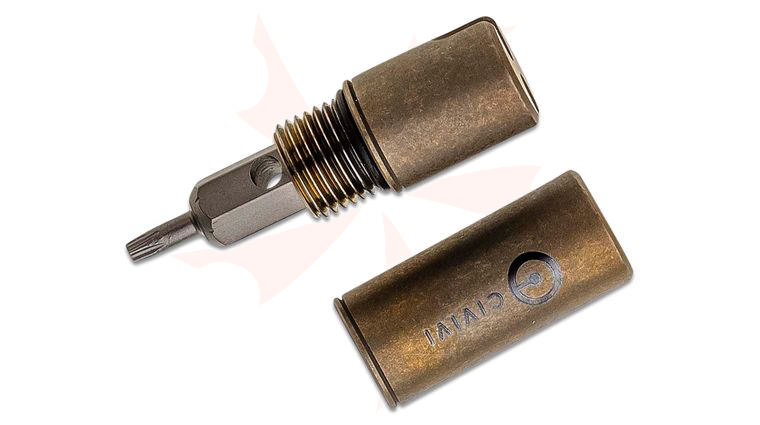 CIVIVI Knives C20048-2 Key Bit T6/T8 Torx Keychain Screwdriver, Bronze Titanium Body