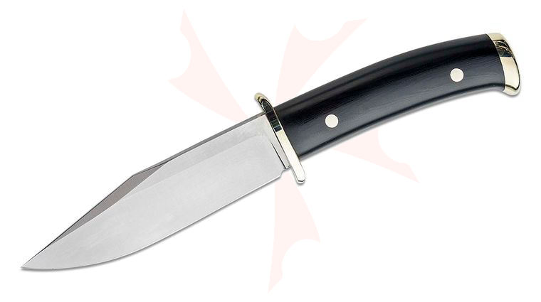 CIVIVI Knives Teton Tickler Fixed Blade Knife 5.45 inch D2 Satin Bowie Blade, Polished Black G10 Handles with Nickel Silver Guard and Pommel, Leather Sheath
