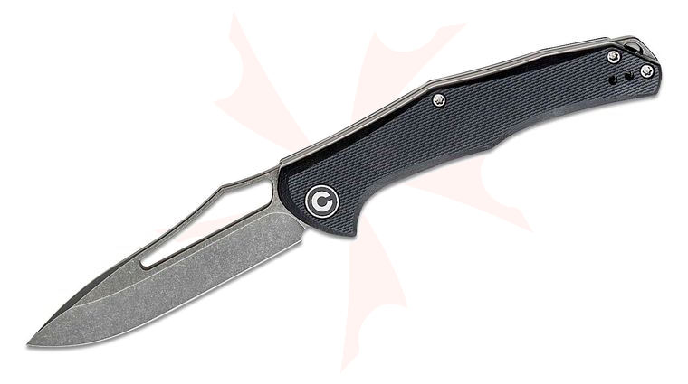 CIVIVI Knives C2009E Fracture Slipjoint Folding Knife 3.35 inch Stonewashed Drop Point Blade, Black G10 Handles
