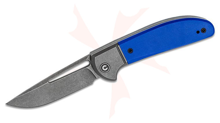 CIVIVI Knives C2018B Trailblazer Slipjoint Folding Knife 2.97 inch 14C28N Stonewashed Blade, Blue G10 Handles with Stainless Steel Bolsters
