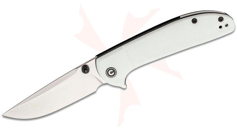 CIVIVI Knives C2019F-1 Badlands Vagabond Flipper Knife 3.25 inch S35VN Satin Blade, White FRN Handles - KnifeCenter Exclusive