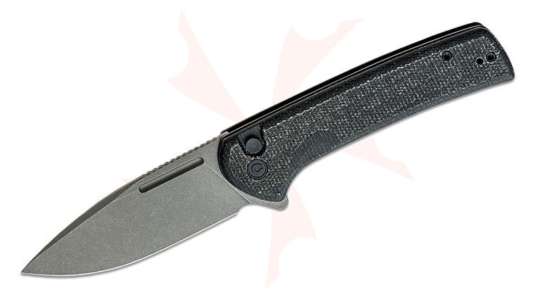 CIVIVI Knives Conspirator Flipper Knife 3.48 inch Nitro-V Stonewashed Drop Point Blade, Black Micarta Handles