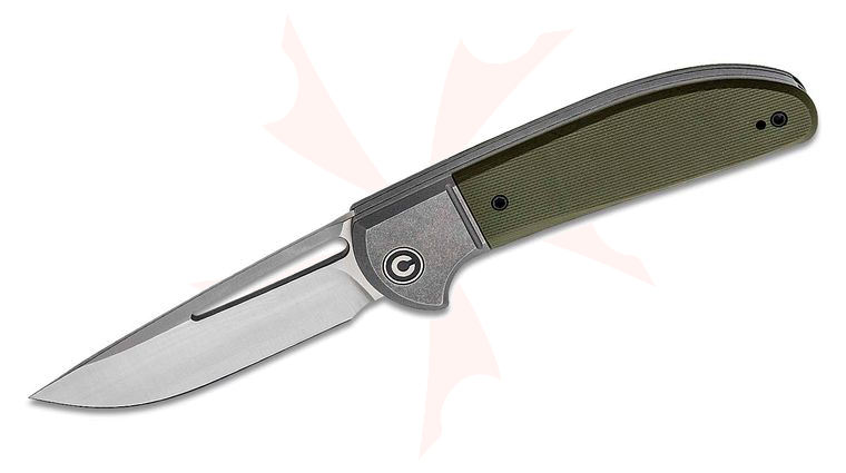 CIVIVI Knives C2101A Trailblazer XL Slipjoint Folding Knife 3.46 inch D2 Satin Blade, Bolstered Stainless Steel Handles with Green G10 Scales