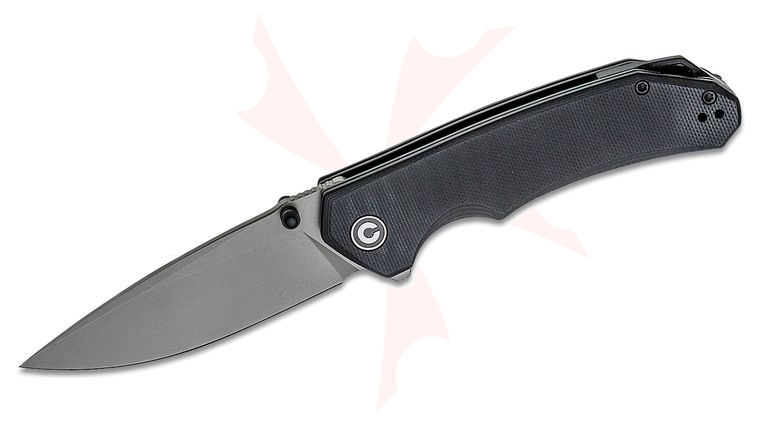 CIVIVI Knives C2102C Brazen Flipper Knife 3.46 inch Sandvik 14C28N Drop Point Blade, Black G10 Handles