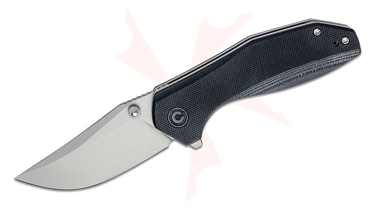 CIVIVI Knives TuffKnives ODD 22 Flipper Knife 2.97 inch 14C28N Bead Blasted Clip Point Blade, Black G10 Handles