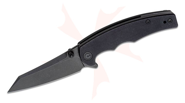 CIVIVI Knives C21043-1 P87 Flipper Knife 2.9 inch Nitro-V Blade Stonewashed Reverse Tanto Blade, Black G10 Handles