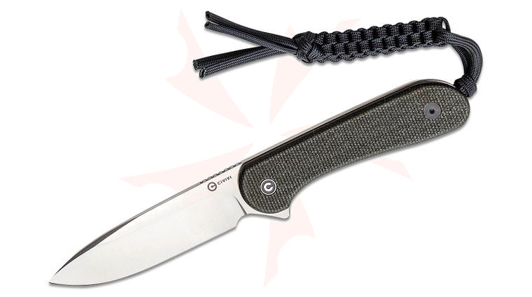 CIVIVI Knives C2105B Elementum Fixed Blade Knife 3.98 inch D2 Satin Blade, Smooth Dark Green Micarta Handles, Kydex Sheath