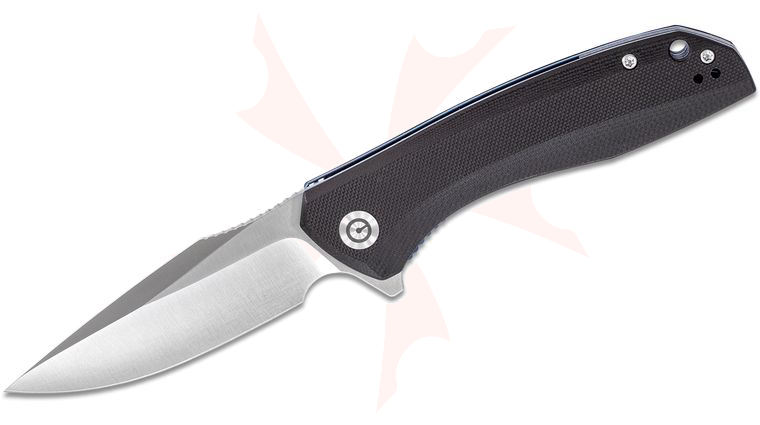 CIVIVI Knives C801C Baklash Flipper Knife 3.5 inch 9Cr18MoV Satin Drop Point Blade, Black G10 Handles