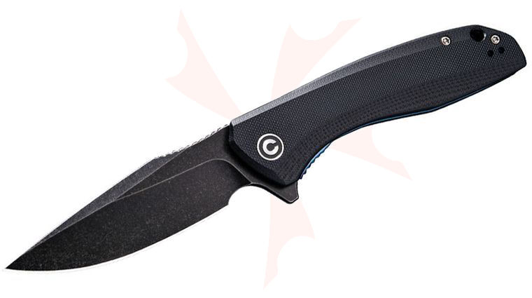CIVIVI Knives C801H Baklash Flipper Knife 3.5 inch 9Cr18MoV Black Stonewashed Drop Point Blade, Black G10 Handles