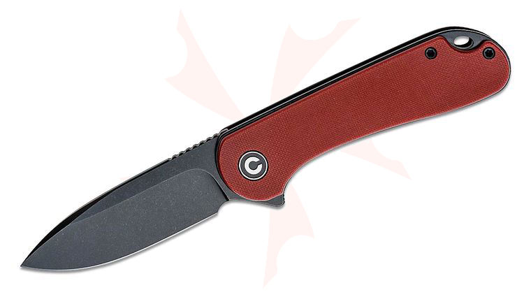 CIVIVI Knives C907A-1 Elementum Flipper Knife 2.96 inch D2 Black Stonewashed Blade, Burgundy G10 Handles