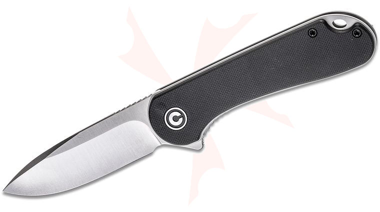 CIVIVI Knives C907A Elementum Flipper Knife 2.96 inch D2 Satin Blade, Black G10 Handles