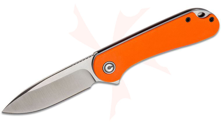 CIVIVI Knives C907R Elementum Flipper Knife 2.96 inch D2 Satin Blade, Orange G10 Handles