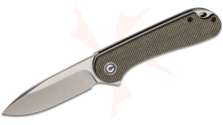 CIVIVI Knives C907T Elementum Flipper Knife 2.96 inch D2 Satin Blade, Dark Green Micarta Handles