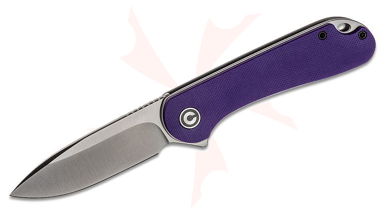 CIVIVI Knives C907V Elementum Flipper Knife 2.96 inch D2 Satin Blade, Purple G10 Handles