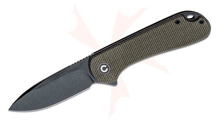 CIVIVI Knives C907Z Elementum Flipper Knife 2.96 inch D2 Black Stonewashed Blade, Green Micarta Handles