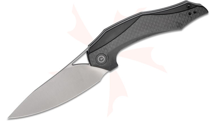 CIVIVI Knives C904C Elijah Isham Plethiros Flipper Knife 3.45 inch D2 Satin Blade, Black G10 Handles with Carbon Fiber Overlays