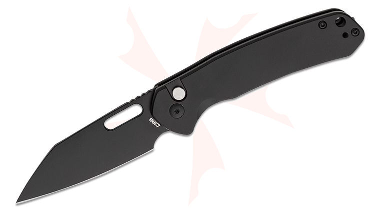 CJRB Cutlery Pyrite-Alt Folding Knife 3.11 inch AR-RPM9 Black Wharncliffe Blade, Black Stainless Steel Steel Handles