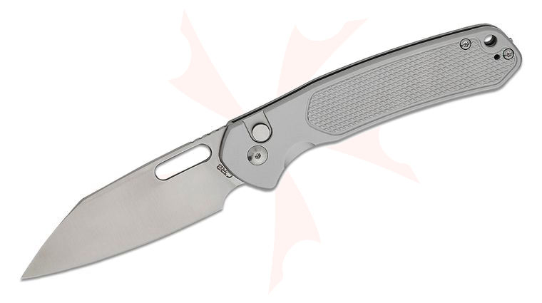 CJRB Cutlery Large Pyrite-Alt Folding Knife 3.7 inch AR-SFII Sand Polished Wharncliffe Blade, Steel Handles