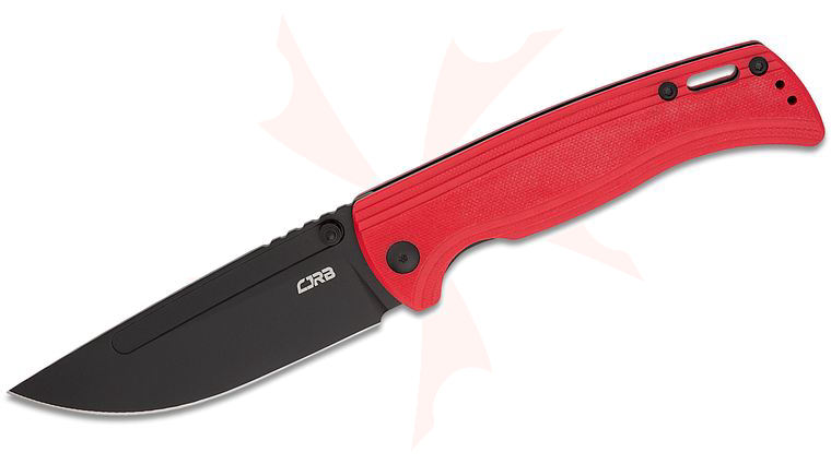 CJRB Cutlery Resource Folding Knife 4.18 inch AR-RPM9 Black PVD Drop Point Blade, Red G10 Handles